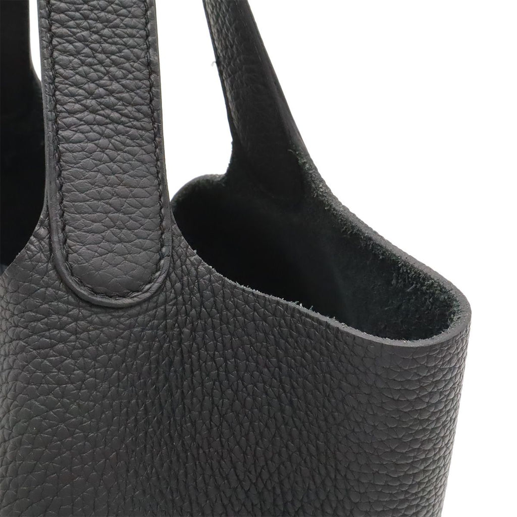 Hermes Picotin Lock MM Tote Taurillon Clemence Leather Black Gold — view 7