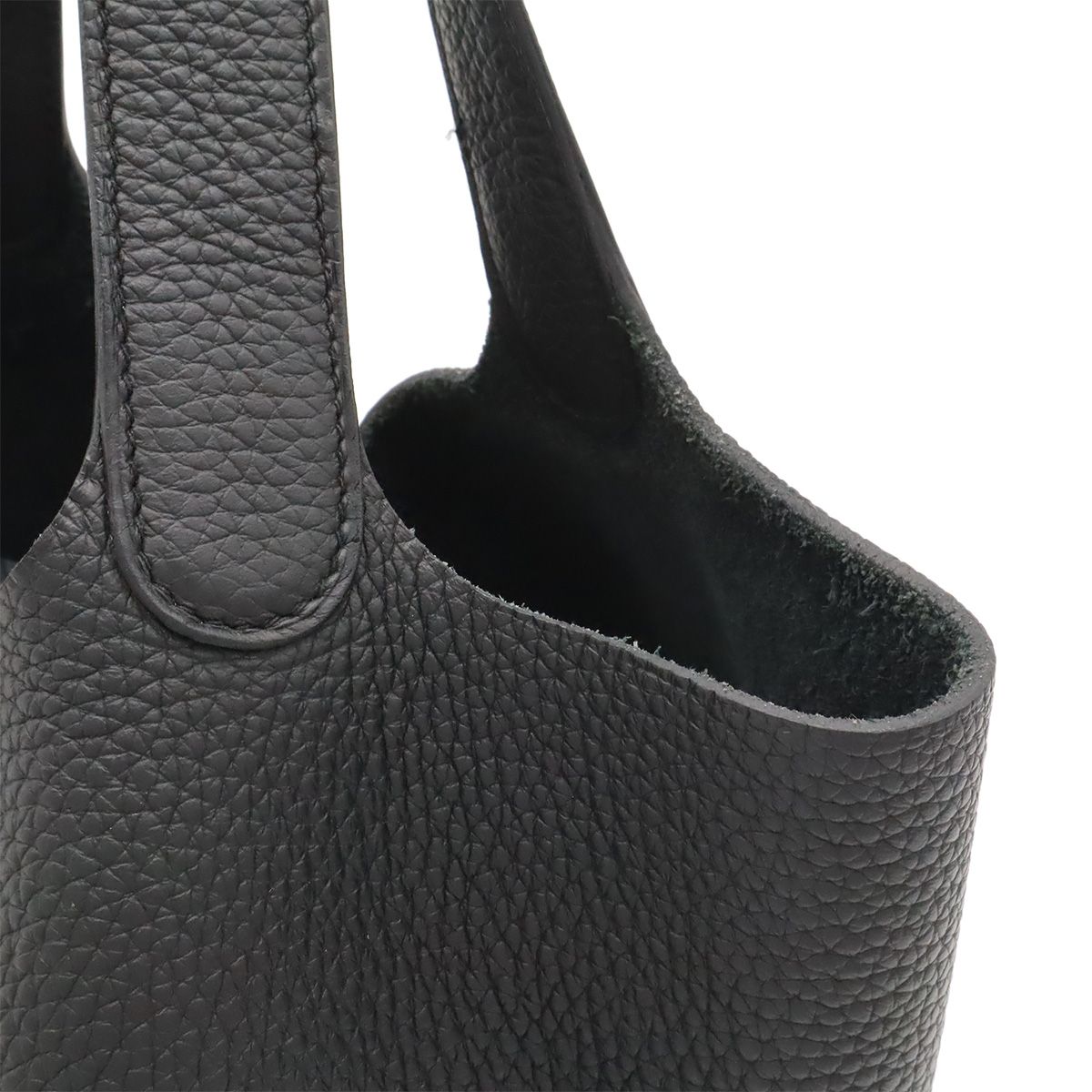 Hermes Picotin Lock MM Tote Taurillon Clemence Leather Black Gold — view 7