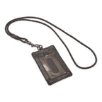 Bottega Veneta Intrecciato Pass Case ID with Neck Strap Leather Dark Brown — view 2