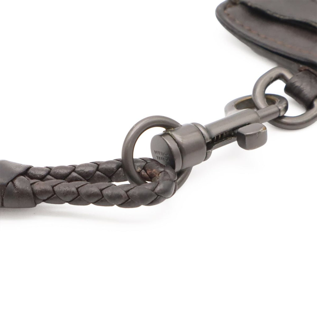 Bottega Veneta Intrecciato Pass Case ID with Neck Strap Leather Dark Brown — view 6
