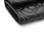 Chanel Camellia Embossed CC Logo Card Case Business Holder Caviar Leather Black — view 3