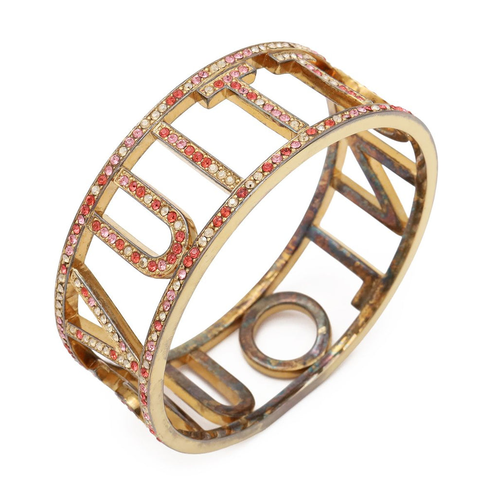 Louis Vuitton Bracelet Milleune Bangle Rhinestone Pink Gold