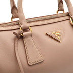 Prada Triangle Logo Saffiano Mini Boston Bag 2-Way Leather Cammeo Overseas — view 6