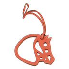Hermes Paddock Cheval Bag Charm Horse Motif Leather Terracotta