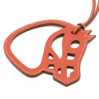 Hermes Paddock Cheval Bag Charm Horse Motif Leather Terracotta — view 3