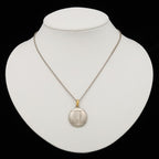 Chanel CC Logo Round Plate Vintage Chain Pendant Metal Silver — view 6