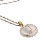 Chanel CC Logo Round Plate Vintage Chain Pendant Metal Silver — view 3