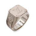 Louis Vuitton Signet Ring Monogram Metal Silver