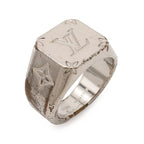 Louis Vuitton Signet Ring Monogram Metal Silver