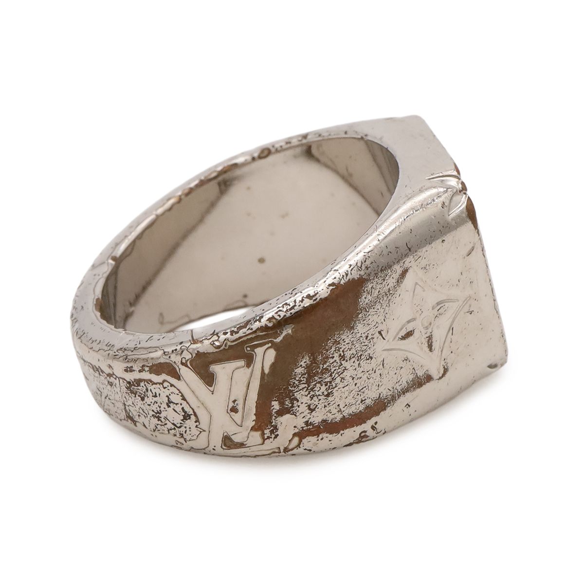 Louis Vuitton Signet Ring Monogram Metal Silver — view 4