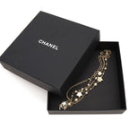 Chanel CC Logo CC Mark Star Double Chain Pendant Faux Pearl Gold White — view 8