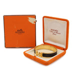 Hermes Click PM Ash Bracelet Bangle Enamel Gold Plated Black — view 7
