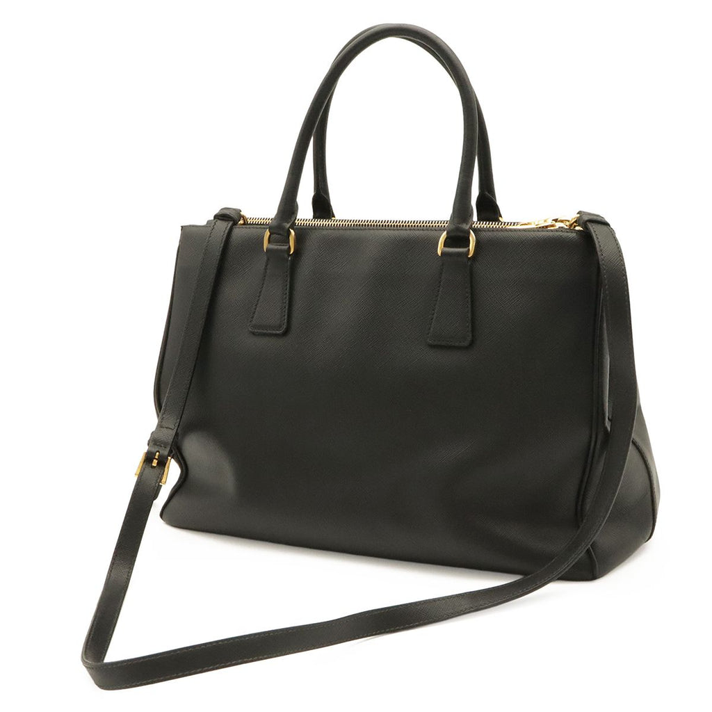 Prada Saffiano Lux 2-Way Shoulder Bag Leather Nero Black Gold — view 2
