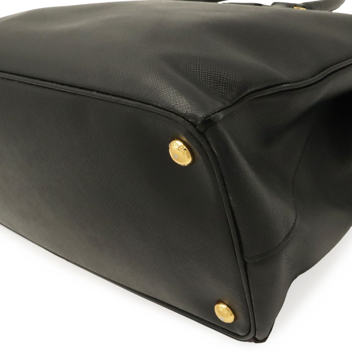 Prada Saffiano Lux 2-Way Shoulder Bag Leather Nero Black Gold — view 3