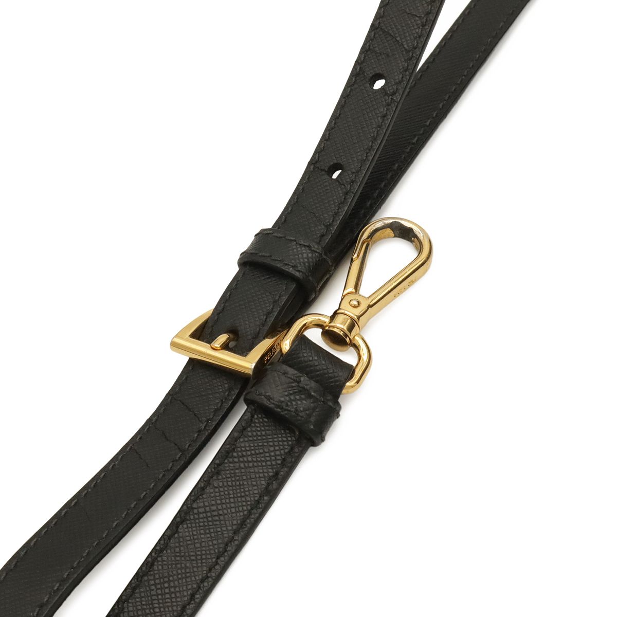 Prada Saffiano Lux 2-Way Shoulder Bag Leather Nero Black Gold — view 6