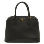 Prada Saffiano Tote 2-Way Shoulder Bag Leather Nero Black Gold