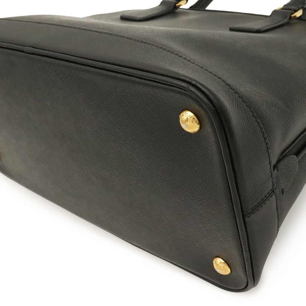 Prada Saffiano Tote 2-Way Shoulder Bag Leather Nero Black Gold — view 3