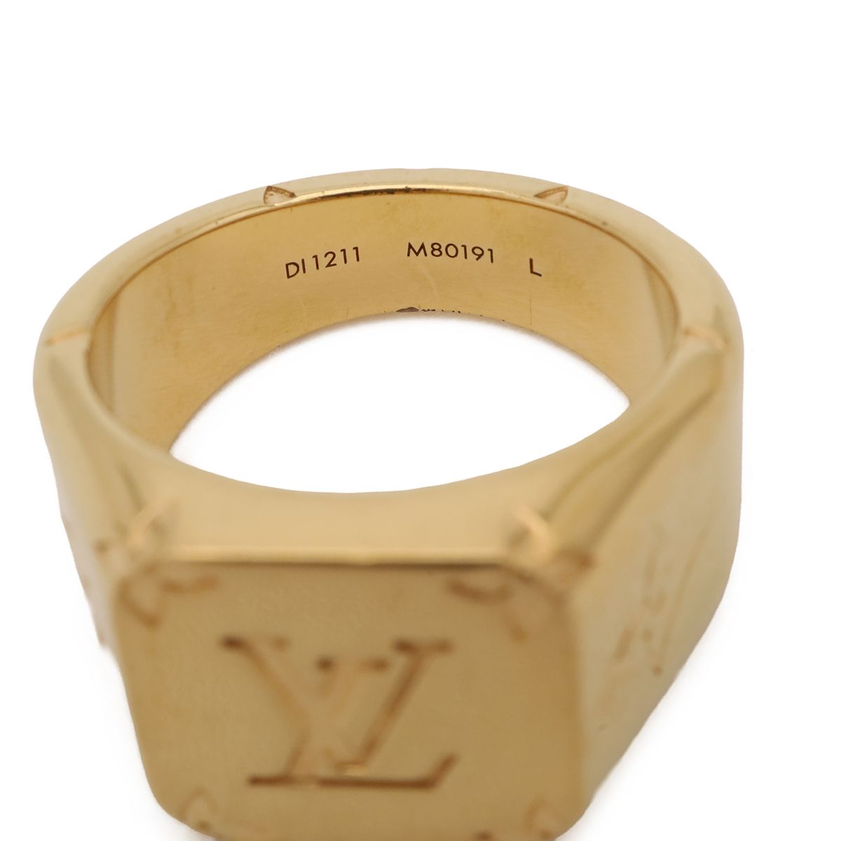 Louis Vuitton Signet Ring Monogram L Gold Plated — view 4