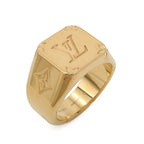 Louis Vuitton Signet Ring Monogram L Gold Plated