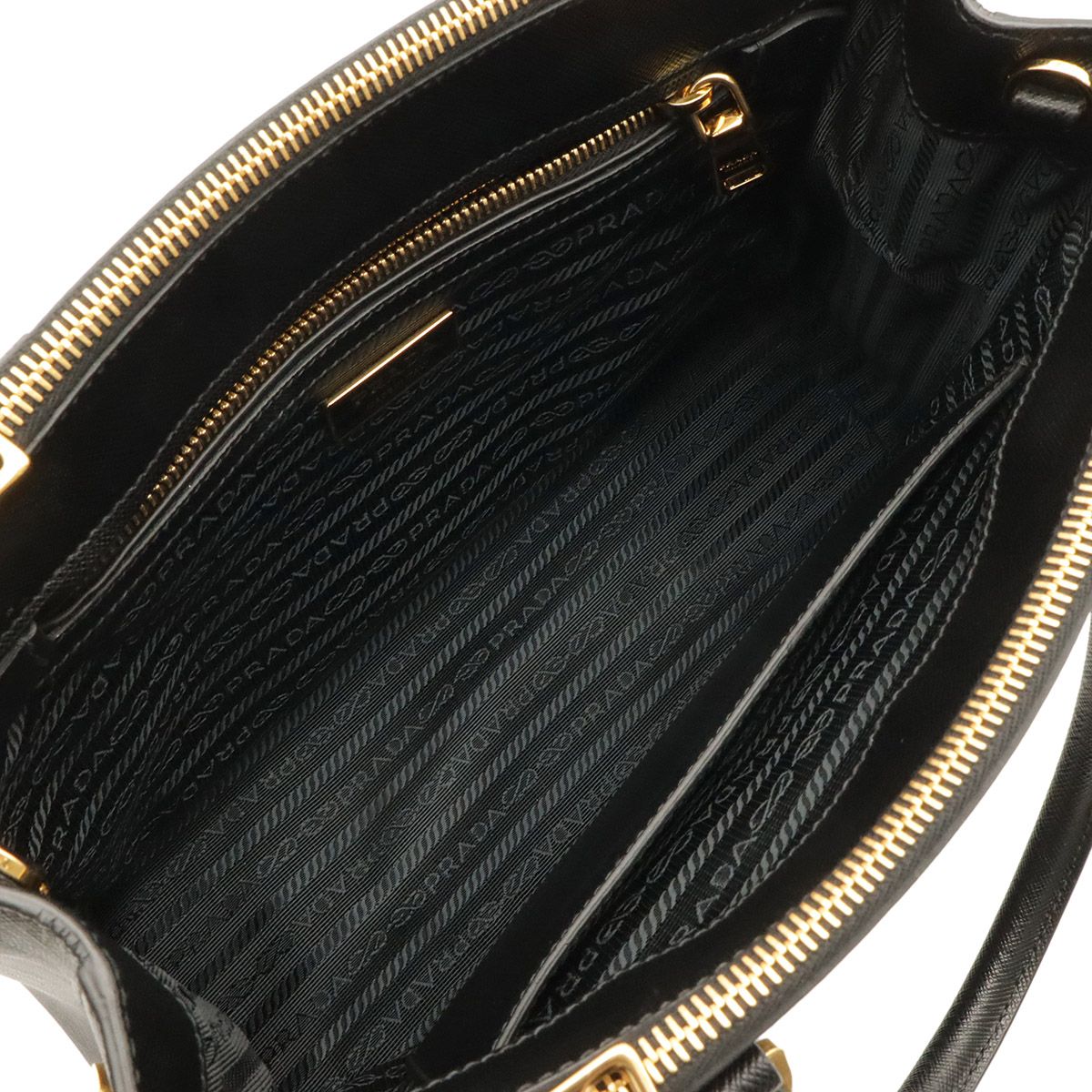 Prada Galleria Triangle Shoulder Bag Crossbody 2-Way Saffiano Leather Nero — view 8