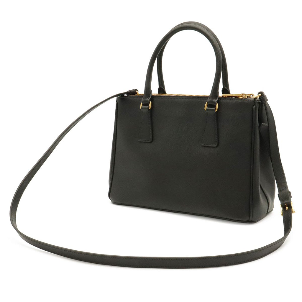 Prada Galleria Triangle Shoulder Bag Crossbody 2-Way Saffiano Leather Nero — view 2