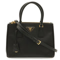 Prada Galleria Triangle Shoulder Bag Crossbody 2-Way Saffiano Leather Nero