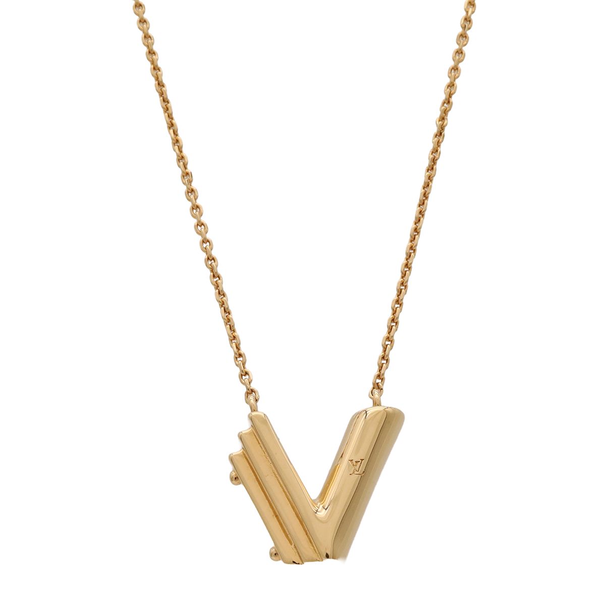 Louis Vuitton Necklace LV&me Initial Alphabet Pendant Gold Plated
