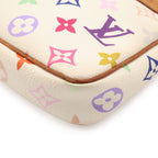 Louis Vuitton Monogram Multicolor Pochette Soir Pouch Party Blanc White — view 3