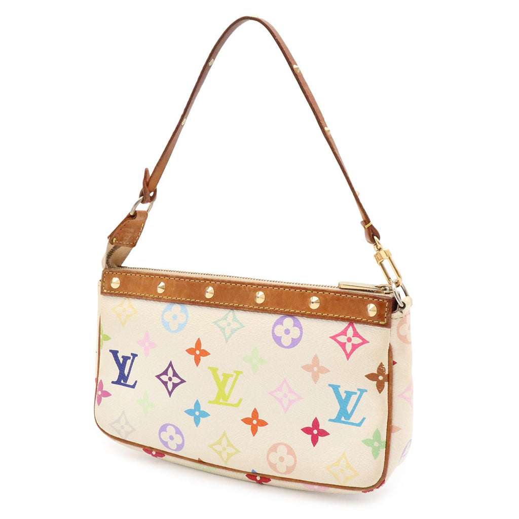 Louis Vuitton Monogram Multicolor Pochette Soir Pouch Party Blanc White — view 2