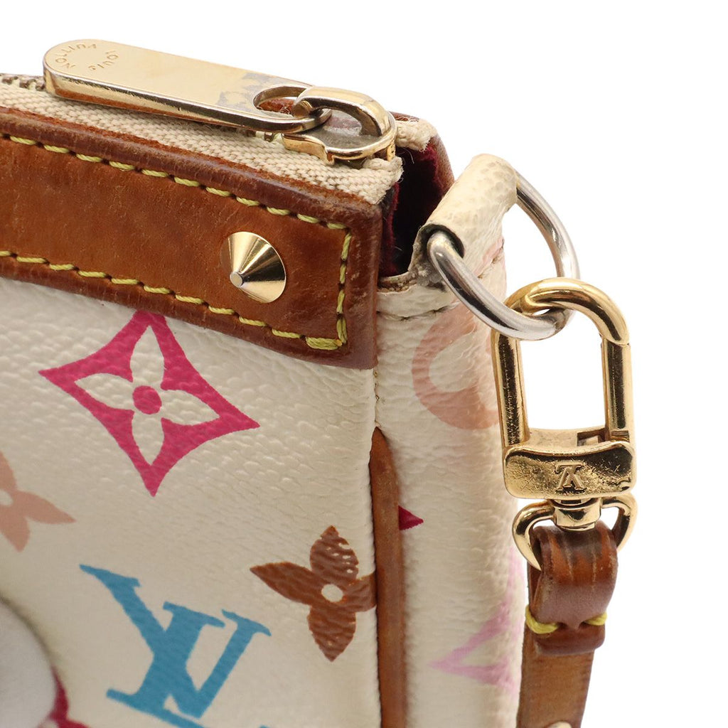 Louis Vuitton Monogram Multicolor Pochette Soir Pouch Party Blanc White — view 5