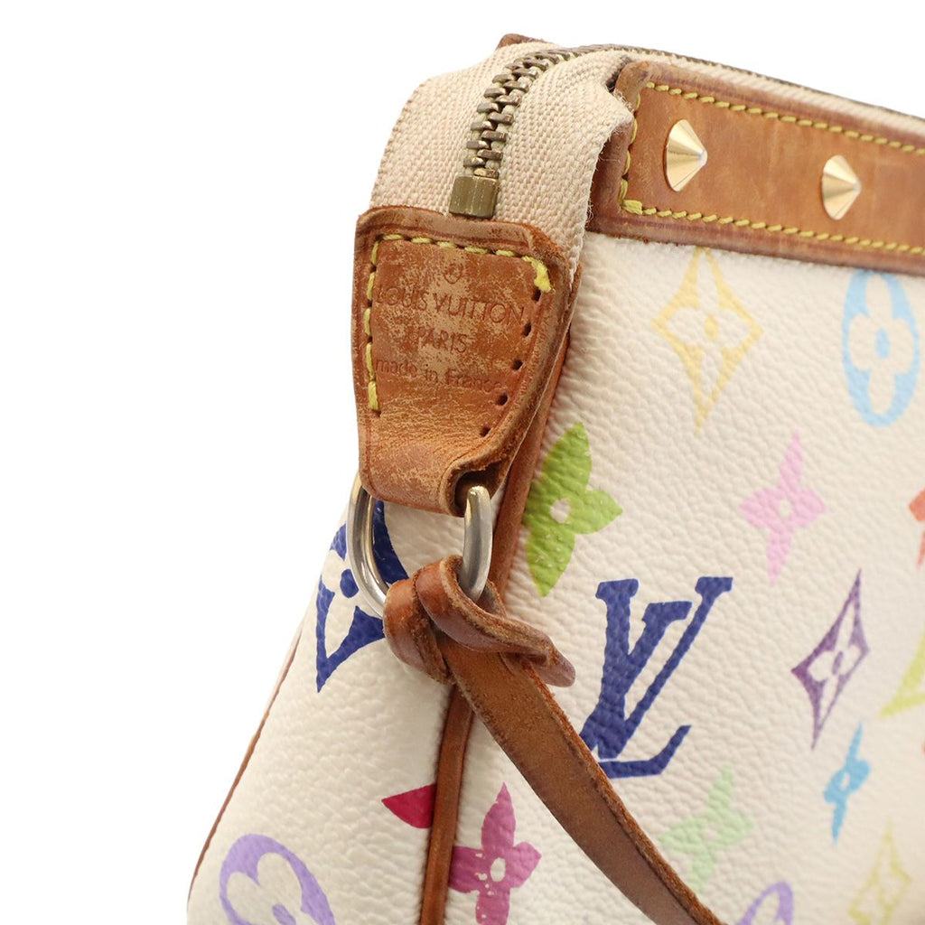 Louis Vuitton Monogram Multicolor Pochette Soir Pouch Party Blanc White — view 7