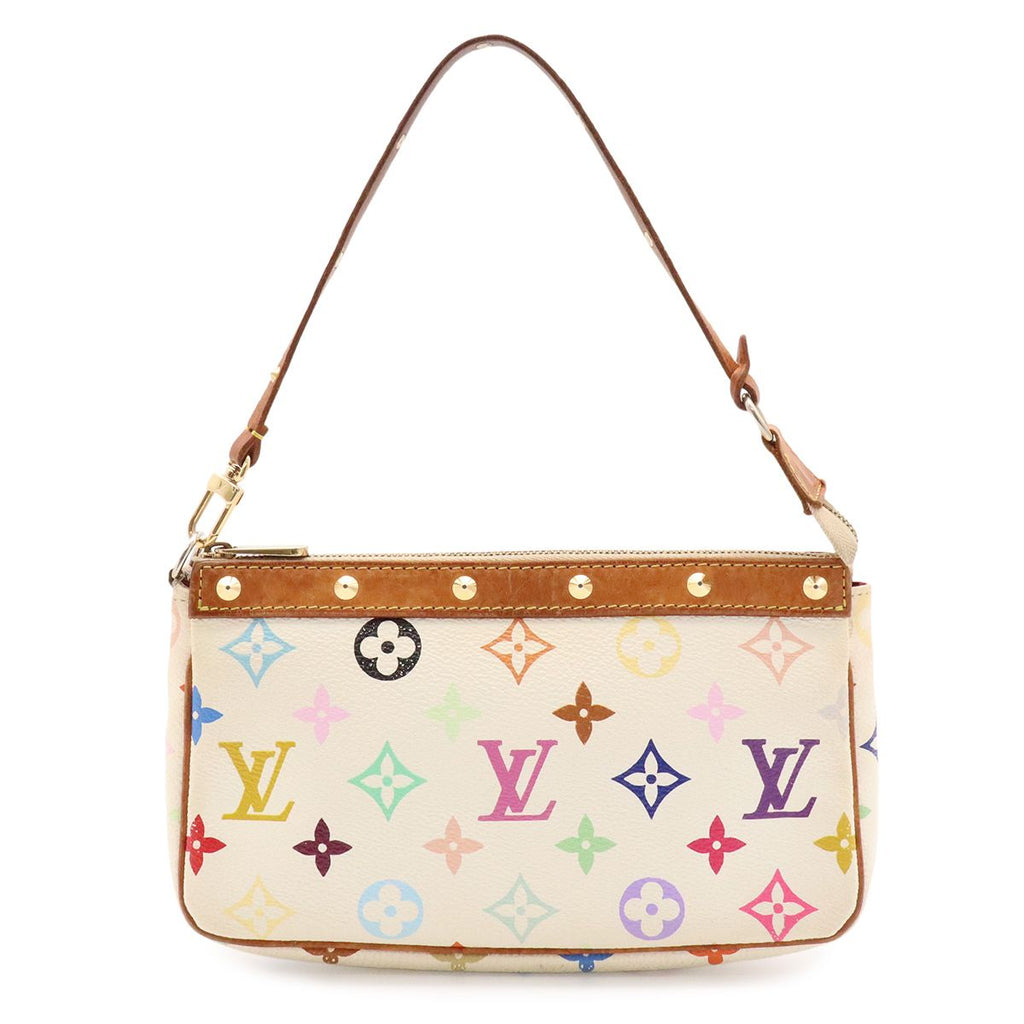 Louis Vuitton Monogram Multicolor Pochette Soir Pouch Party Blanc White
