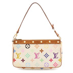 Louis Vuitton Monogram Multicolor Pochette Soir Pouch Party Blanc White