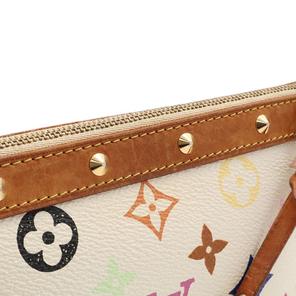 Louis Vuitton Monogram Multicolor Pochette Soir Pouch Party Blanc White — view 6
