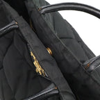 Prada Triangle Logo Tote 2-Way Shoulder Bag Crossbody Quilted Nylon Enamel Nero — view 5
