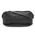 Bottega Veneta Intrecciato Shoulder Bag Pochette Crossbody Leather Black
