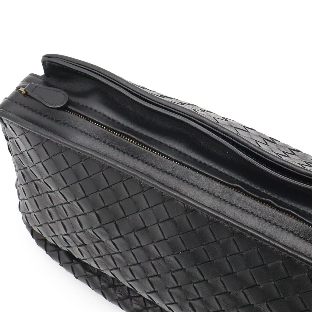 Bottega Veneta Intrecciato Shoulder Bag Pochette Crossbody Leather Black — view 6