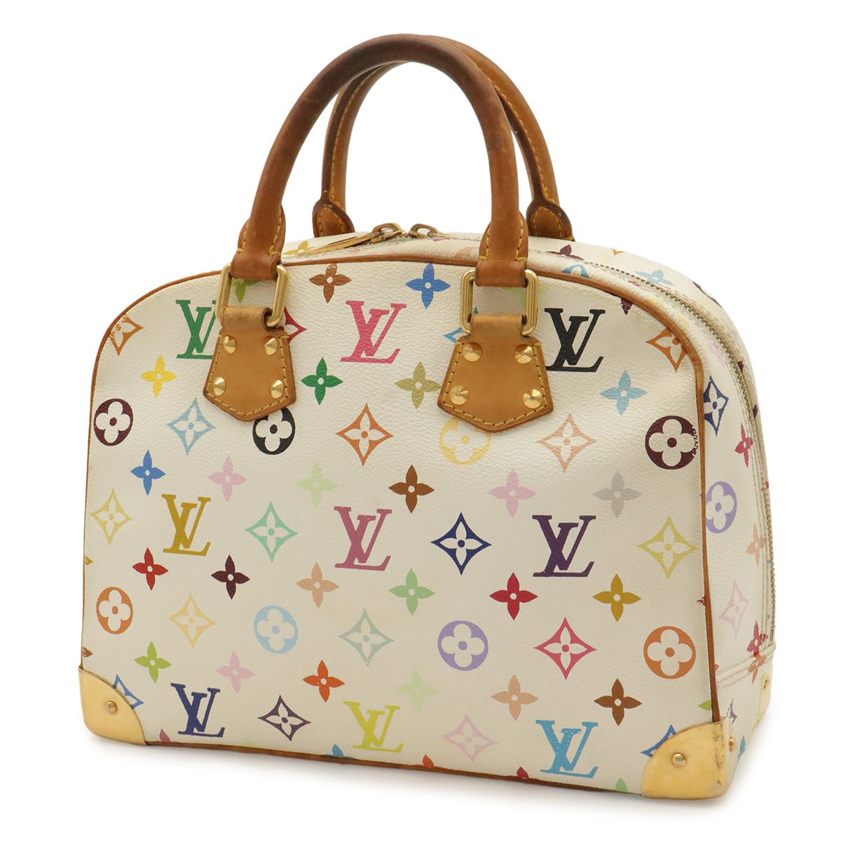 Louis Vuitton Monogram Multicolor Trouville Handbag Blanc White — view 2
