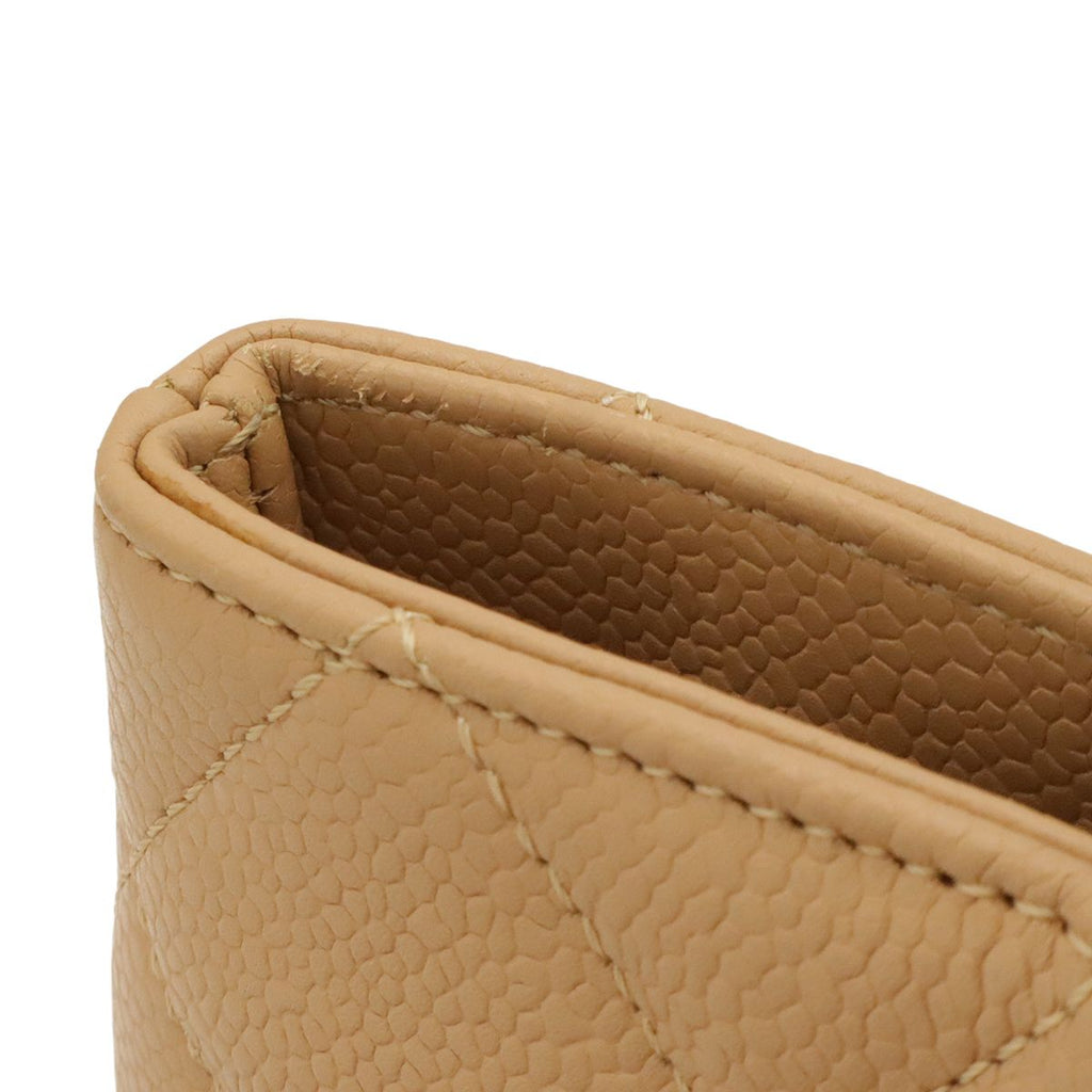 Chanel Quilted CC Logo Reissue Tote Shoulder Bag Caviar Leather Beige Gold — view 4