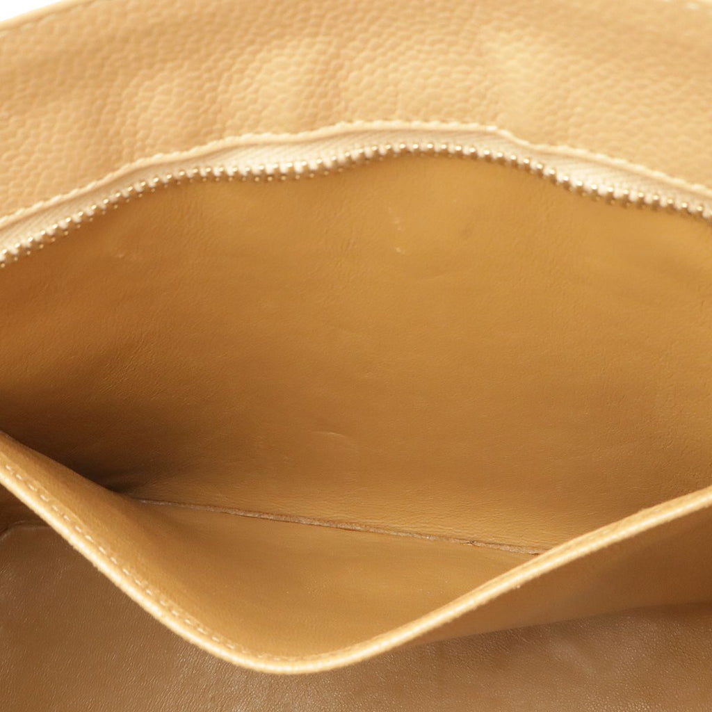 Chanel Quilted CC Logo Reissue Tote Shoulder Bag Caviar Leather Beige Gold — view 9
