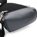 Gucci Guccissima Cross Belt Bag Crossbody Leather Navy Blue Silver — view 7