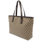 Gucci GG Supreme Plus Tote Shoulder Bag Leather Khaki Beige Dark Brown — view 2