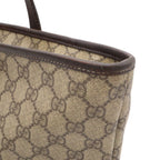 Gucci GG Supreme Plus Tote Shoulder Bag Leather Khaki Beige Dark Brown — view 8