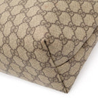 Gucci GG Supreme Plus Tote Shoulder Bag Leather Khaki Beige Dark Brown — view 3