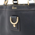 Gucci GG Canvas Abbey Line Tote Leather Navy Gold — view 9