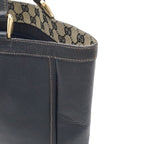 Gucci GG Canvas Abbey Line Tote Leather Navy Gold — view 6