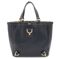 Gucci GG Canvas Abbey Line Tote Leather Navy Gold