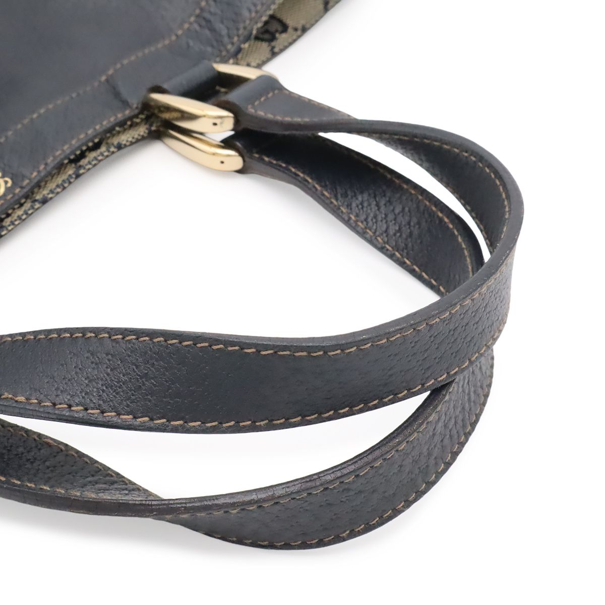 Gucci GG Canvas Abbey Line Tote Leather Navy Gold — view 4