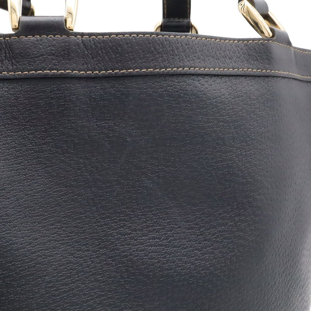 Gucci GG Canvas Abbey Line Tote Leather Navy Gold — view 7