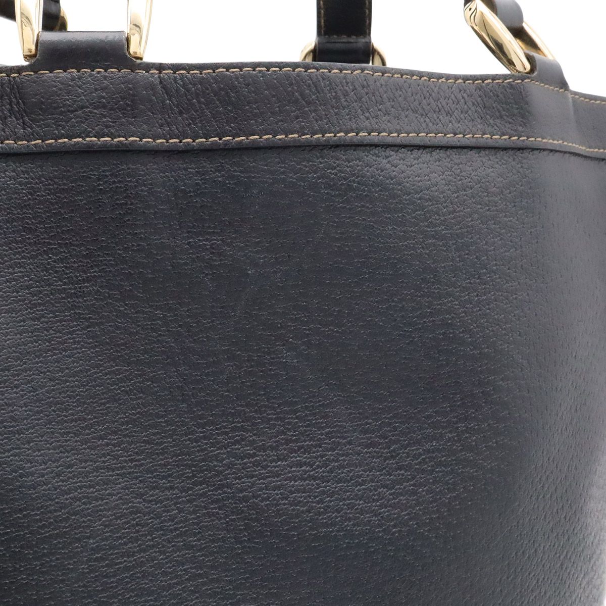 Gucci GG Canvas Abbey Line Tote Leather Navy Gold — view 7